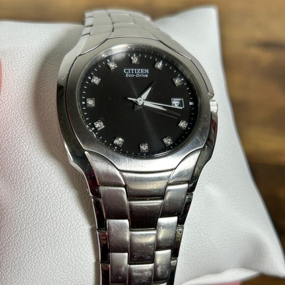 Citizen Eco-Drive Diamond Dial Watch Stainless Gray BM6010-55G - Picture 8 of 15